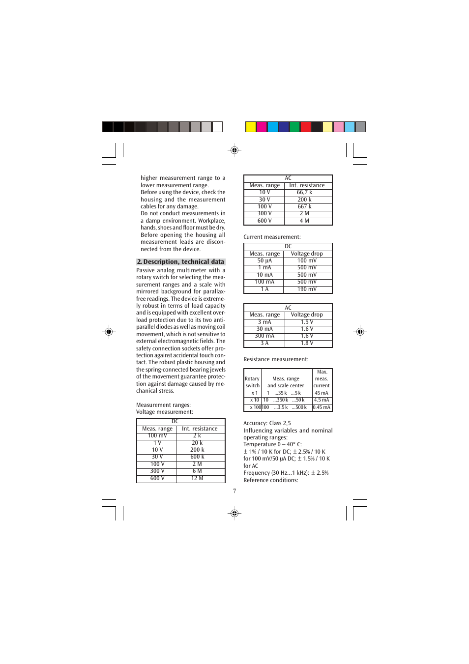 3B Scientific Analog Multimeter AM51 User Manual | Page 7 / 32