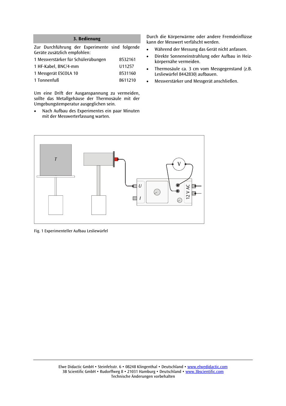 3B Scientific Radiation of Heat__Thermopile User Manual | Page 2 / 12