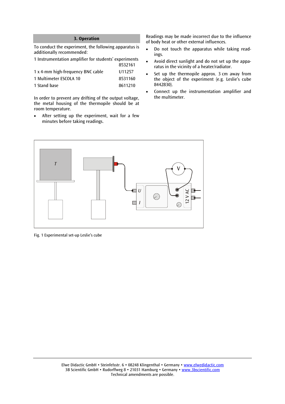 3B Scientific Radiation of Heat__Thermopile User Manual | Page 4 / 12