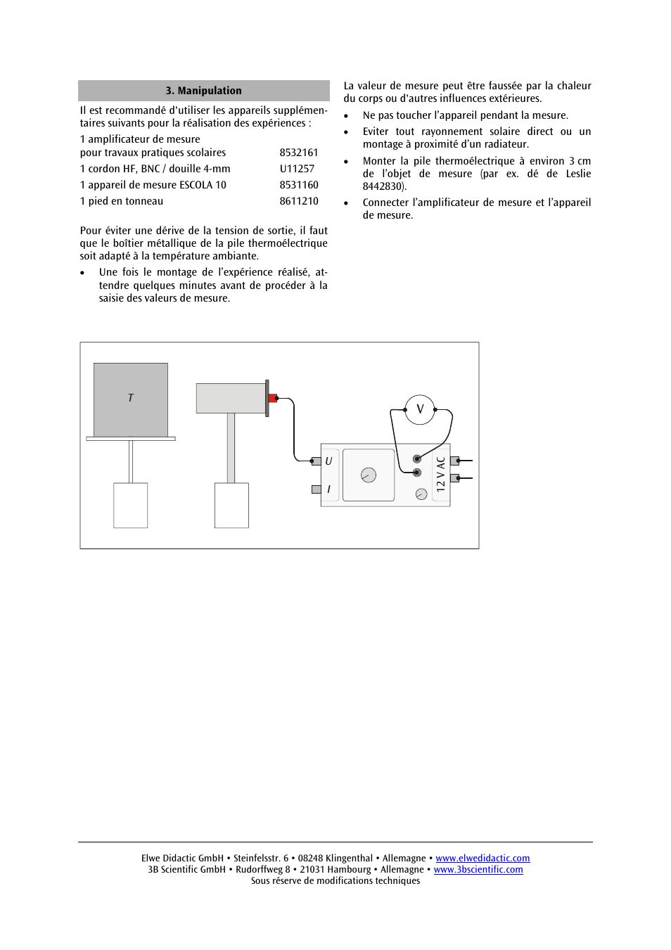 3B Scientific Radiation of Heat__Thermopile User Manual | Page 6 / 12