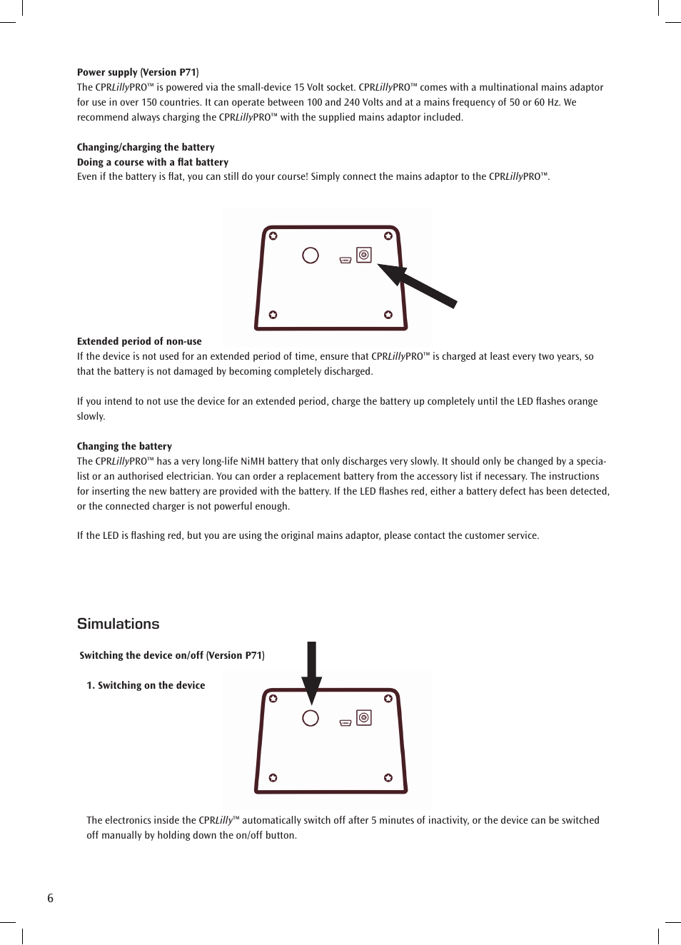 Simulations | 3B Scientific CPR Lilly Pro, dark User Manual | Page 6 / 19
