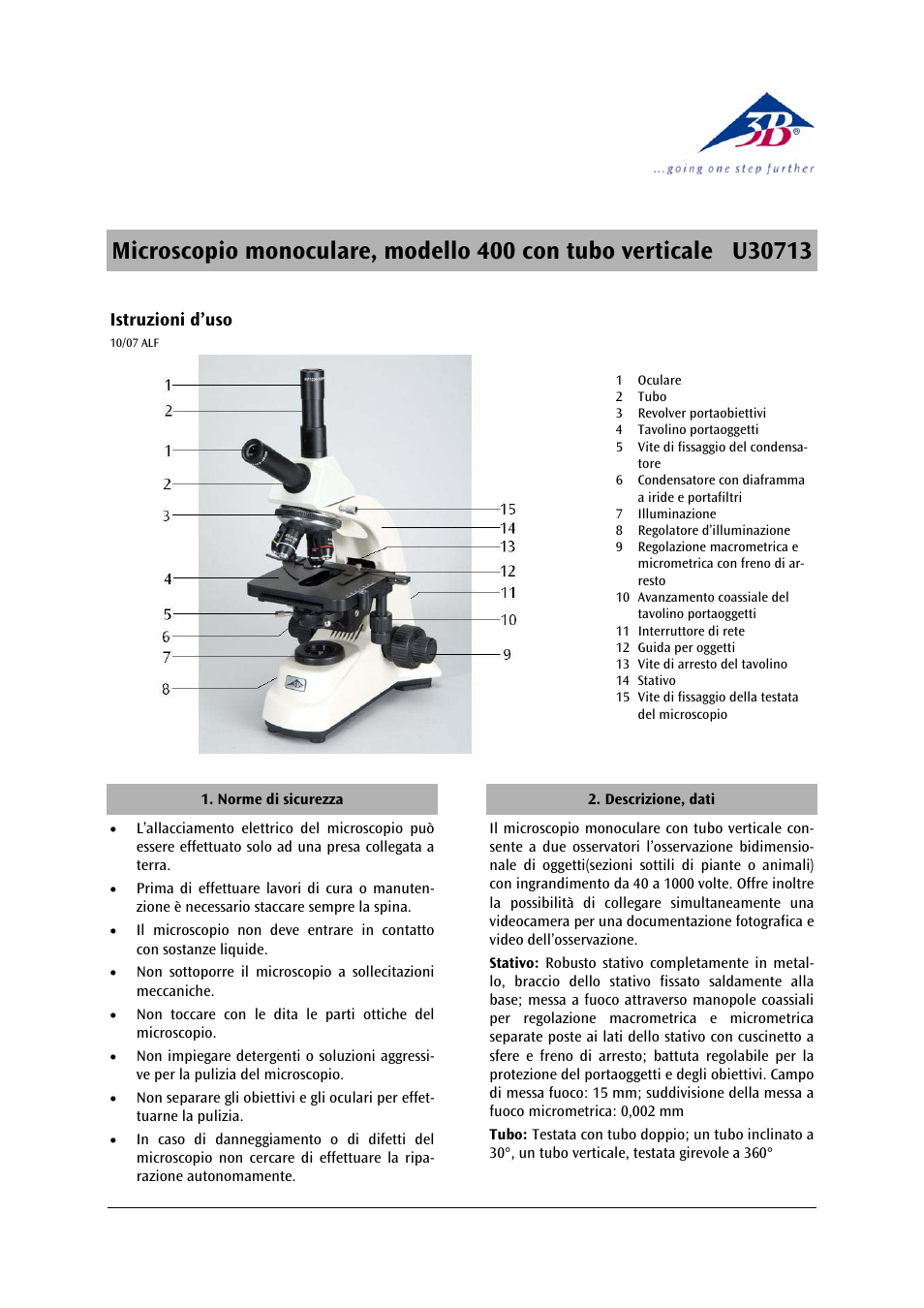 3b scientific, Physics | 3B Scientific Monocular Microscope Model 400 with Vertical Viewing User Manual | Page 10 / 18