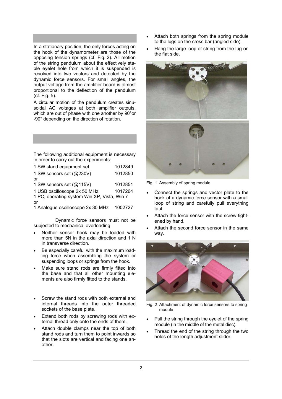 3B Scientific SW String Pendulum Set User Manual | Page 2 / 4