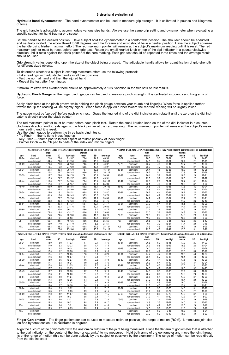 3B Scientific Baseline Analog Hand Evaluation Set 3 piece User Manual | Page 2 / 2