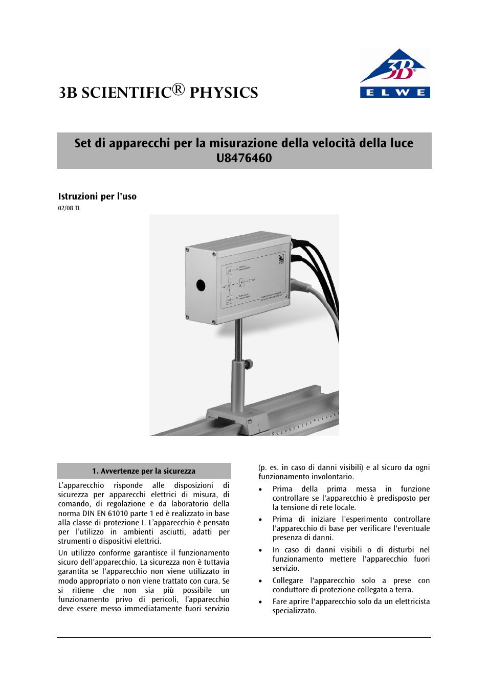3b scientific® physics | 3B Scientific Speed of Light Meter (230 V, 50__60 Hz) User Manual | Page 13 / 24