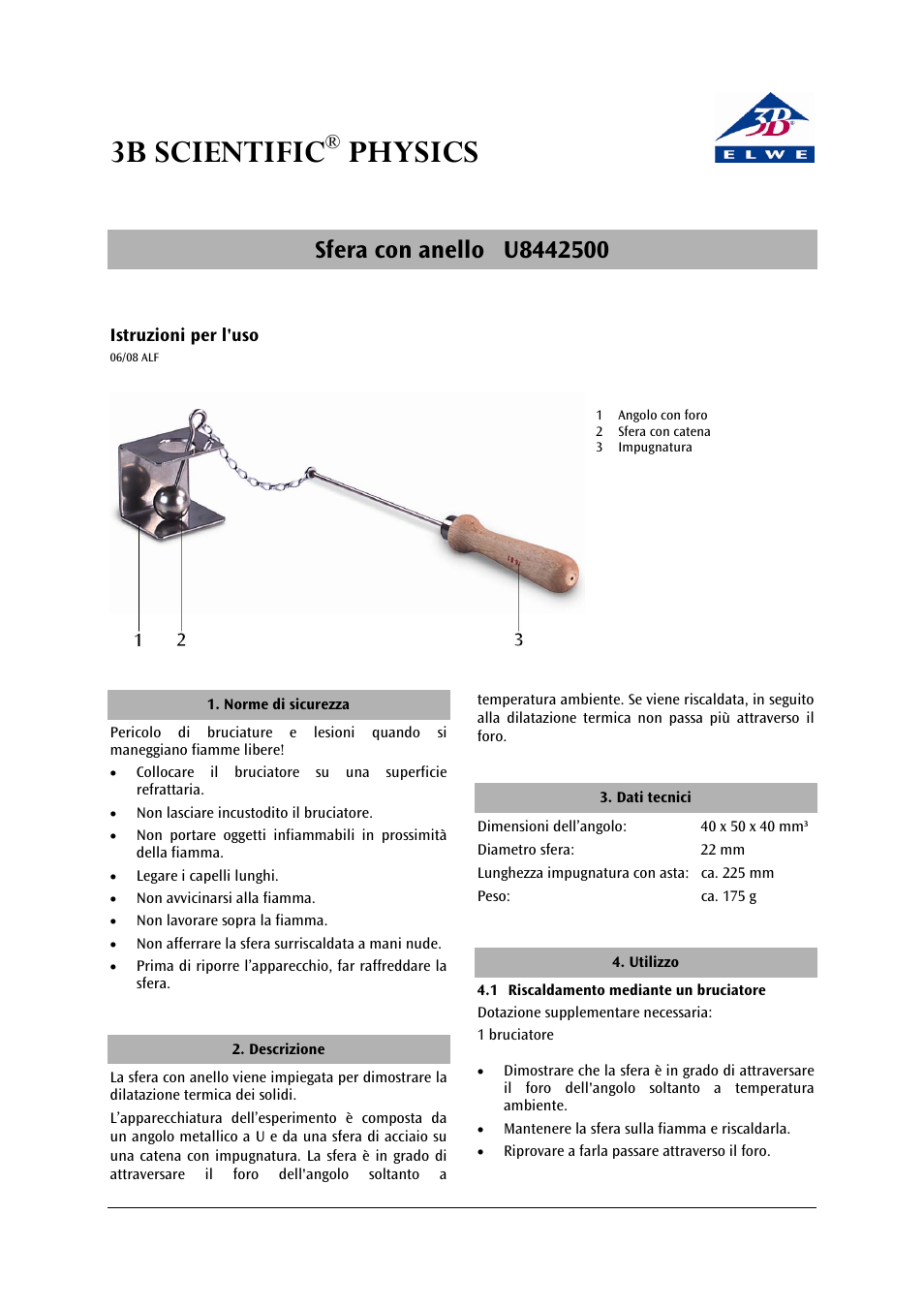 3b scientific, Physics | 3B Scientific Ball with Ring User Manual | Page 7 / 12