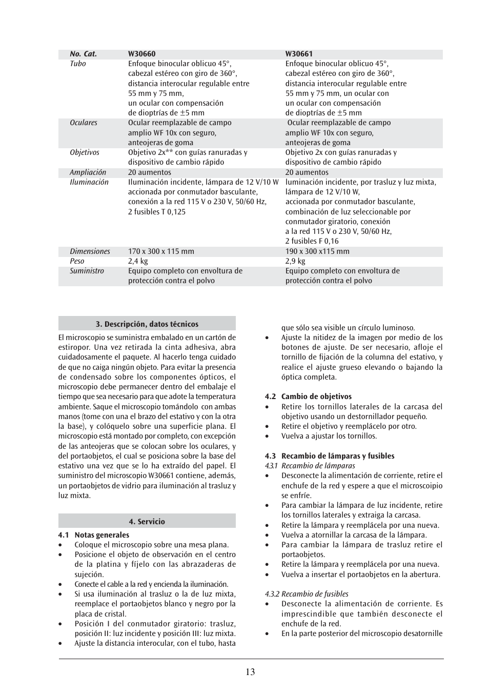 3B Scientific Stereo Microscope, 20x, Top-Light Illumination (230 V, 50__60 Hz) User Manual | Page 13 / 17