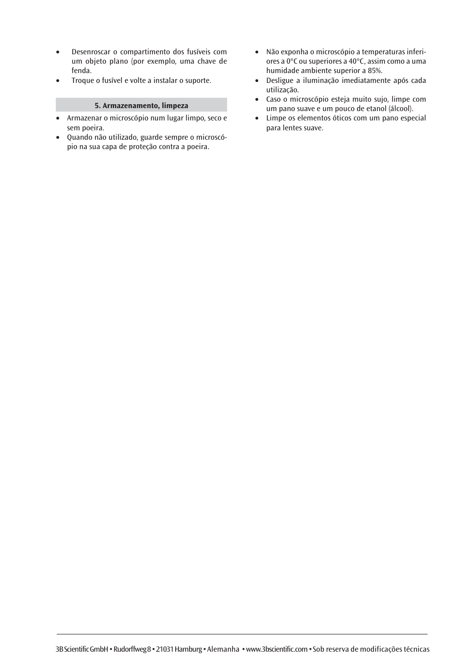 3B Scientific Stereo Microscope, 20x, Top-Light Illumination (230 V, 50__60 Hz) User Manual | Page 17 / 17