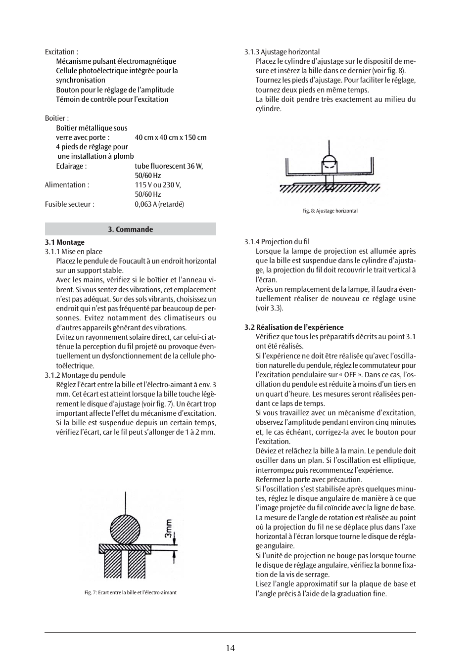 3B Scientific Foucault Pendulum (230 V, 50__60 Hz) User Manual | Page 14 / 30