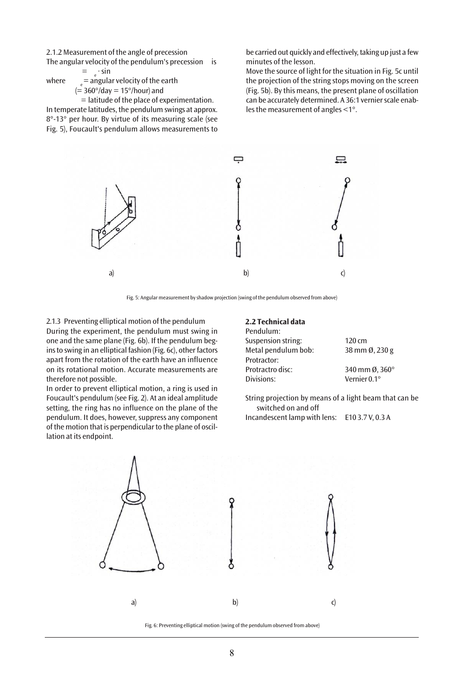 3B Scientific Foucault Pendulum (230 V, 50__60 Hz) User Manual | Page 8 / 30