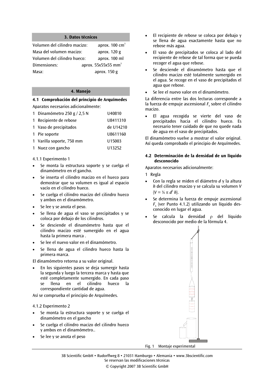 3B Scientific Device for Archimedes' Principle User Manual | Page 10 / 12