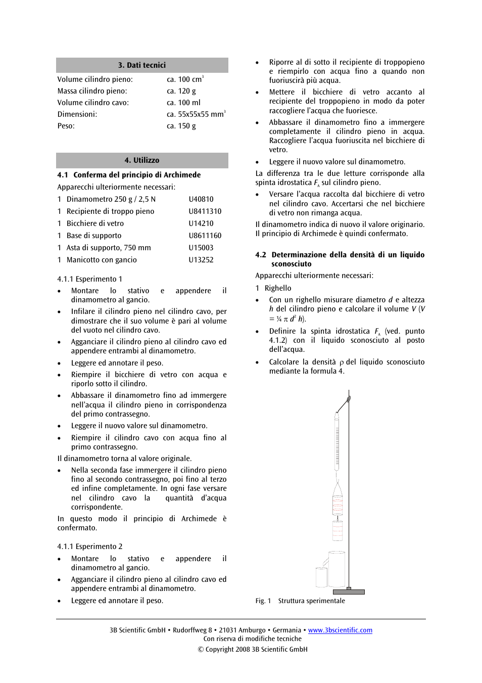 3B Scientific Device for Archimedes' Principle User Manual | Page 8 / 12