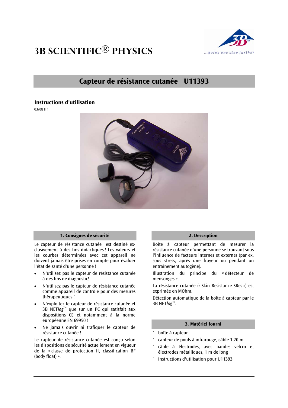 3b scientific® physics | 3B Scientific Skin Resistance Box User Manual | Page 9 / 24