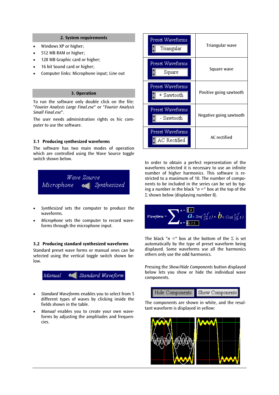 3B Scientific Software for Fourier Analysis User Manual | Page 2 / 6