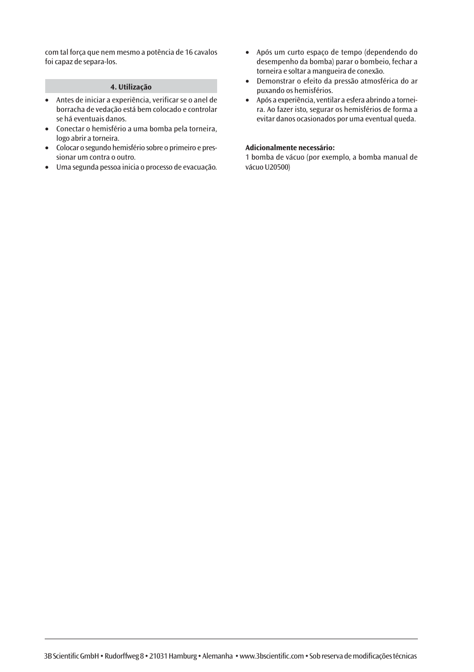 3B Scientific Magdeburg Hemispheres User Manual | Page 12 / 12