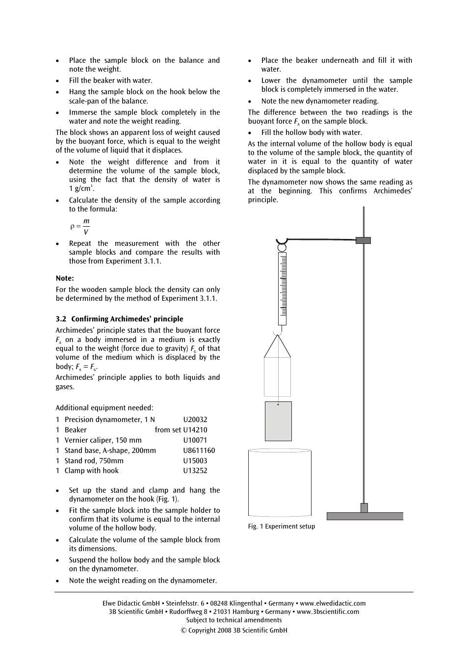 3B Scientific Set of 5 Density Bodies User Manual | Page 4 / 12