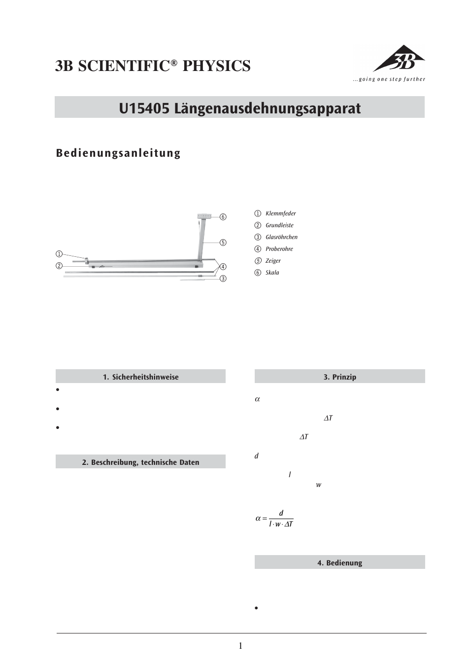 3B Scientific Thermal Expansion Apparatus S User Manual | 12 pages