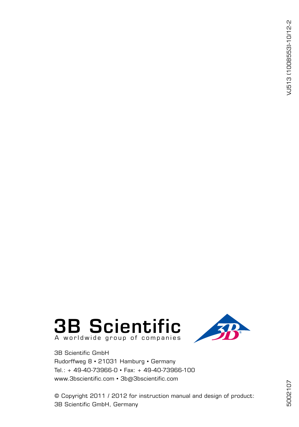 3b scientific | 3B Scientific Giant Ear Model, 5 times full-size, 3 part User Manual | Page 16 / 16