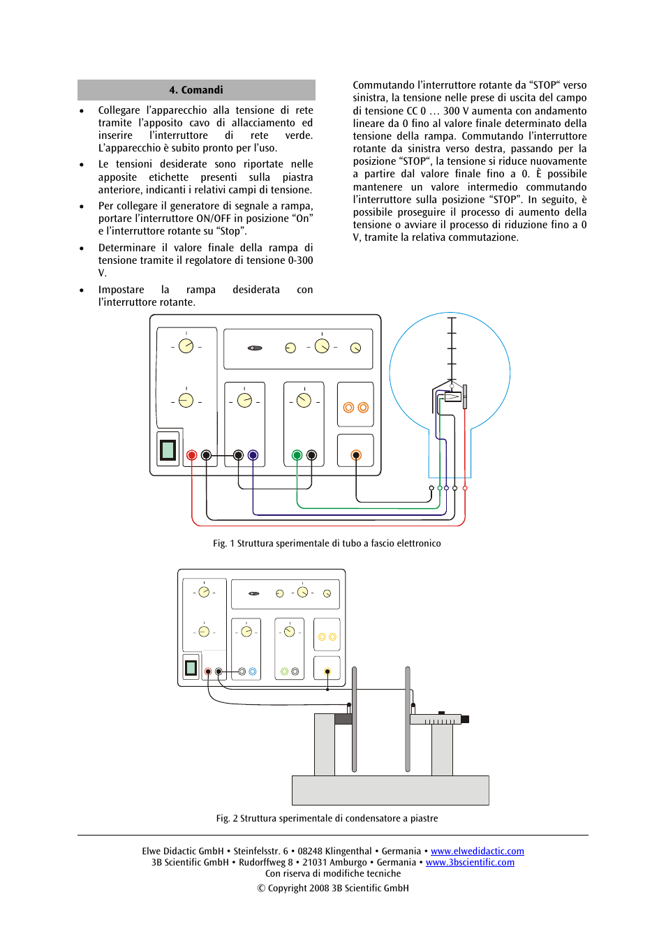 Comandi | 3B Scientific DC Power Supply 0 - 300 V (230 V, 50__60 Hz) User Manual | Page 15 / 20