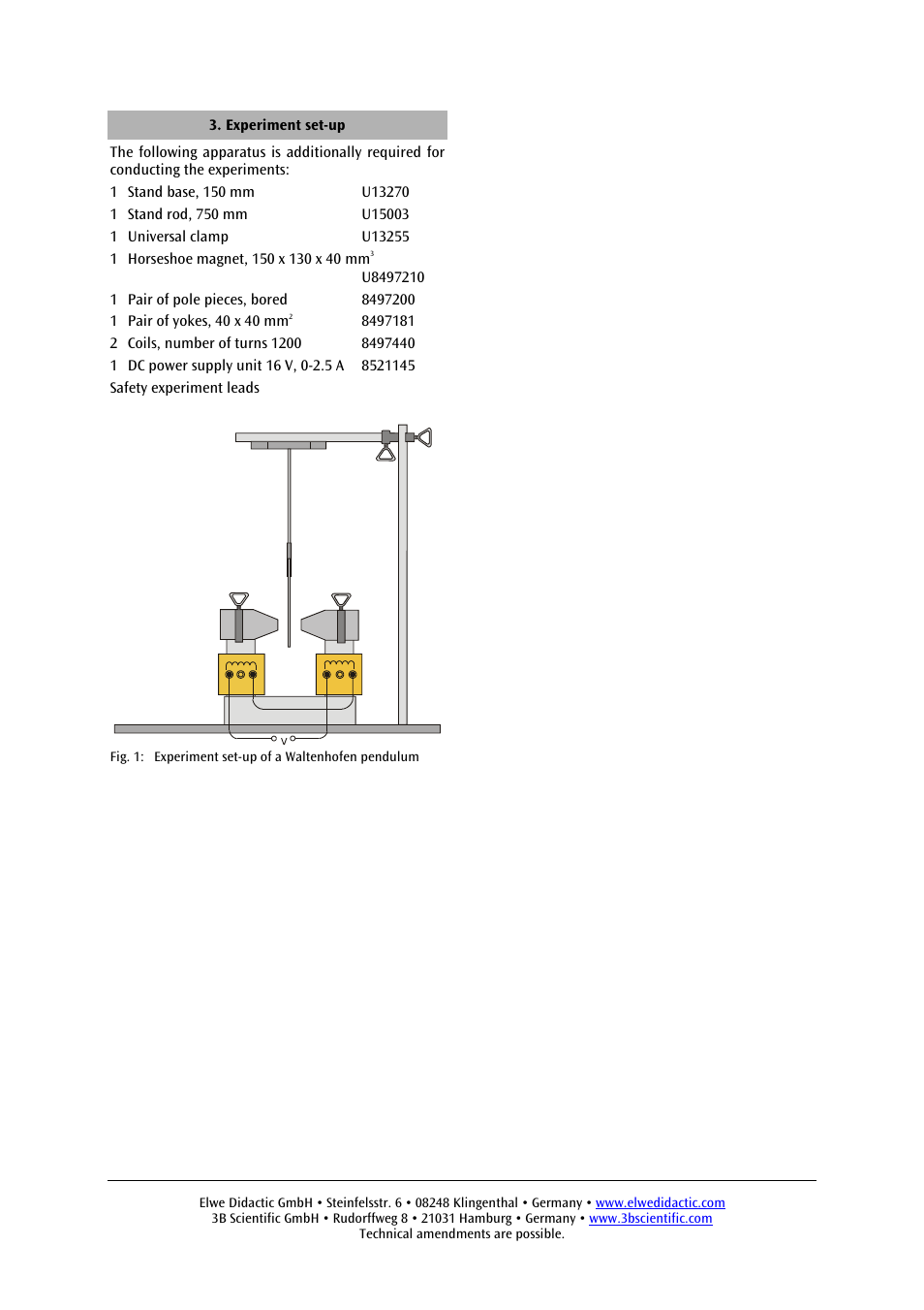 3B Scientific Waltenhofen’s Pendulum User Manual | Page 2 / 2
