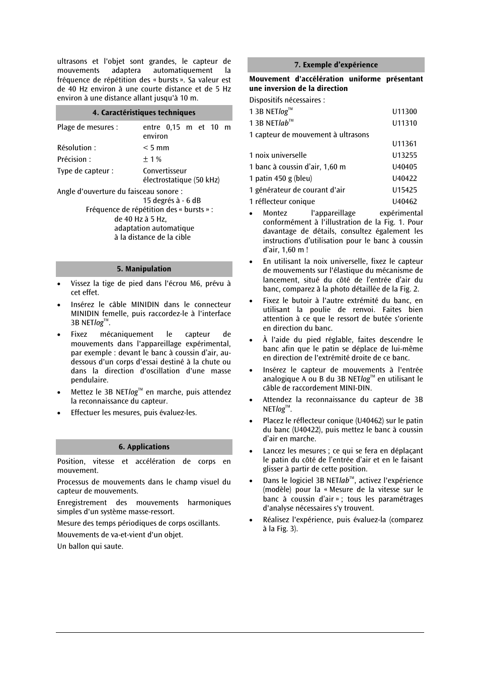 3B Scientific Ultrasonic Motion Sensor User Manual | Page 10 / 24