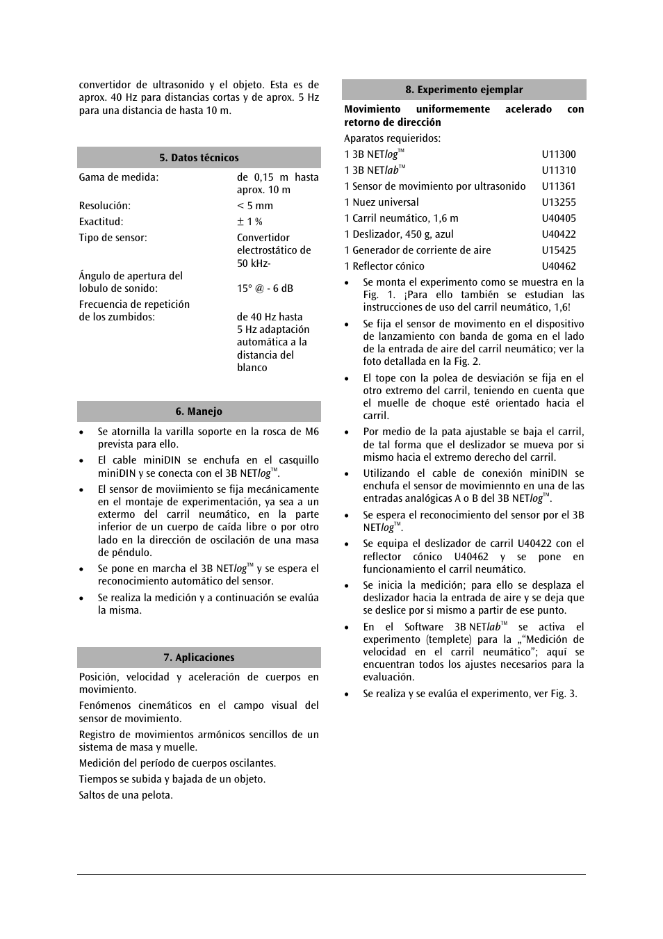 3B Scientific Ultrasonic Motion Sensor User Manual | Page 18 / 24