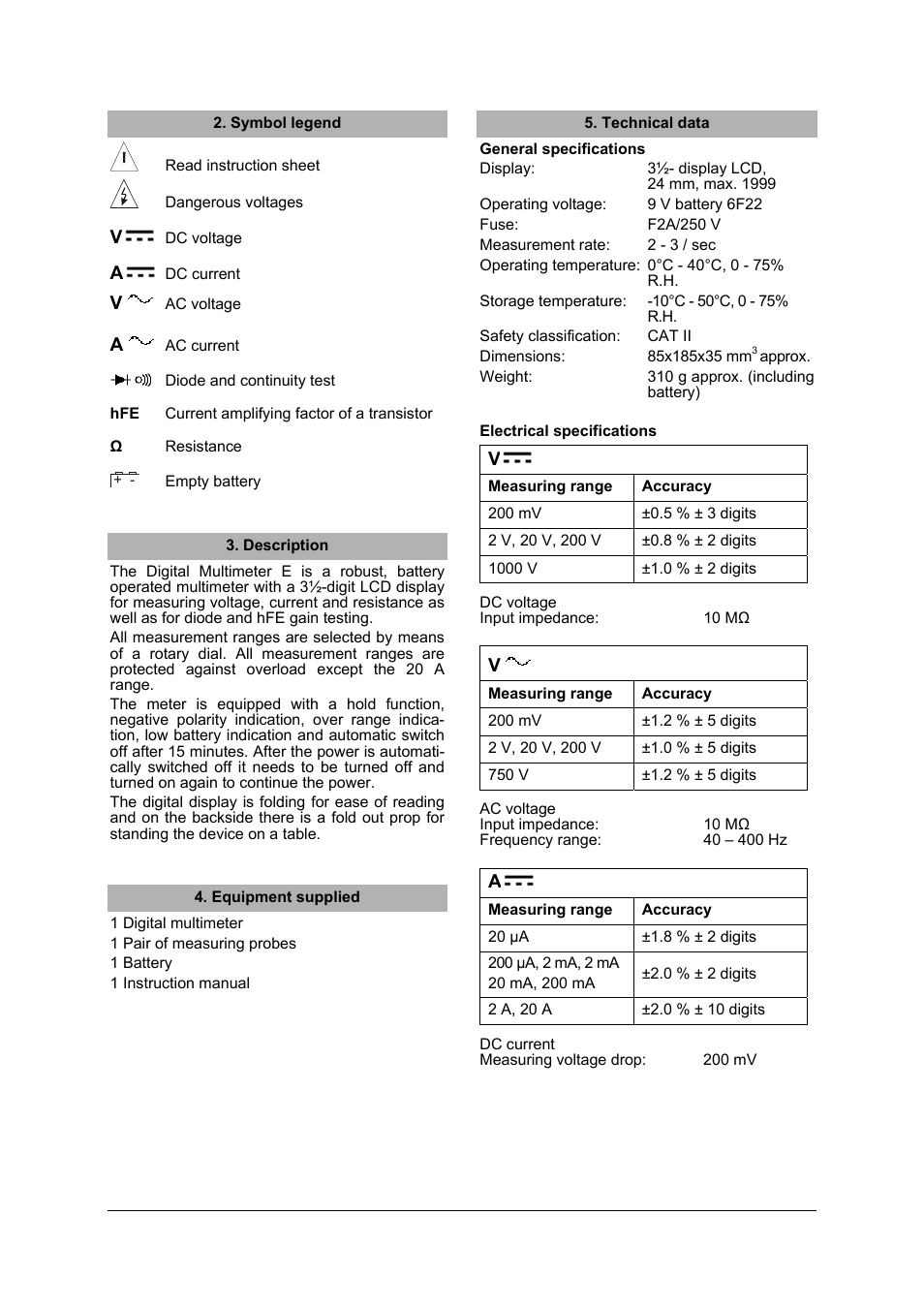 3B Scientific Digital Multimeter E User Manual | Page 2 / 4