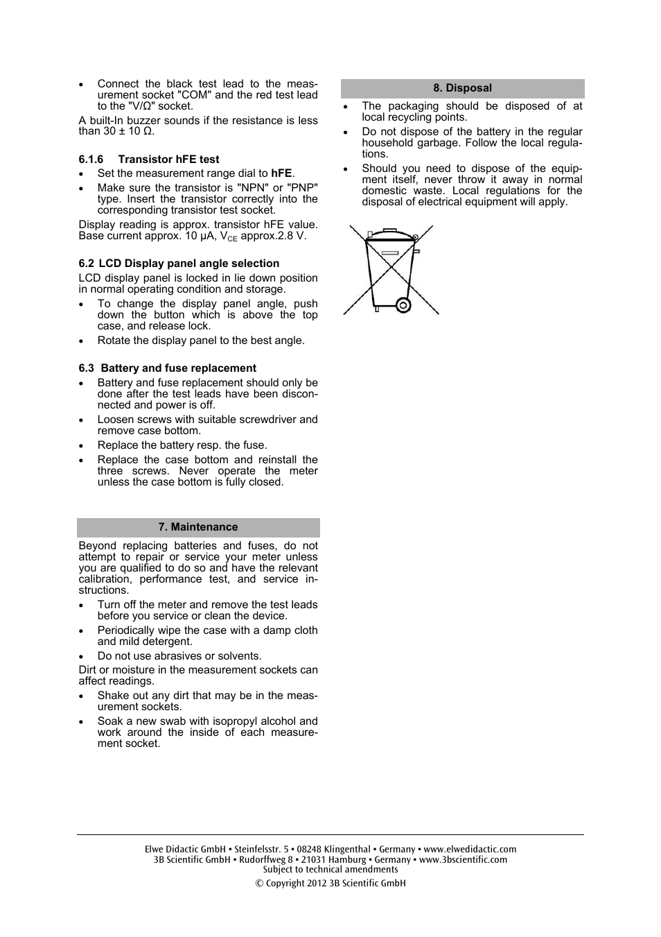 3B Scientific Digital Multimeter E User Manual | Page 4 / 4