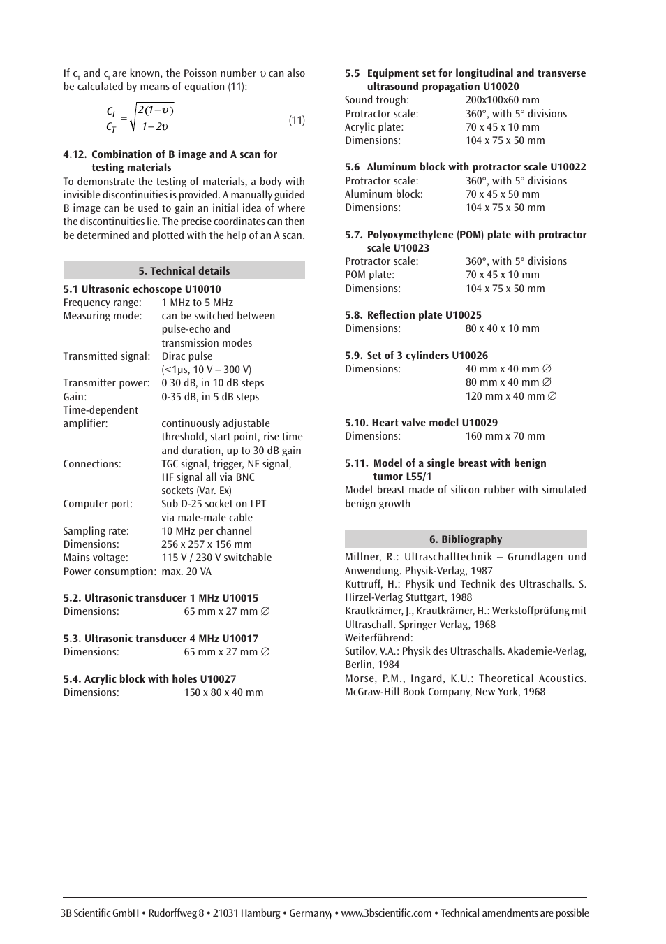 3B Scientific Ultrasonic Echoscope User Manual | Page 10 / 10