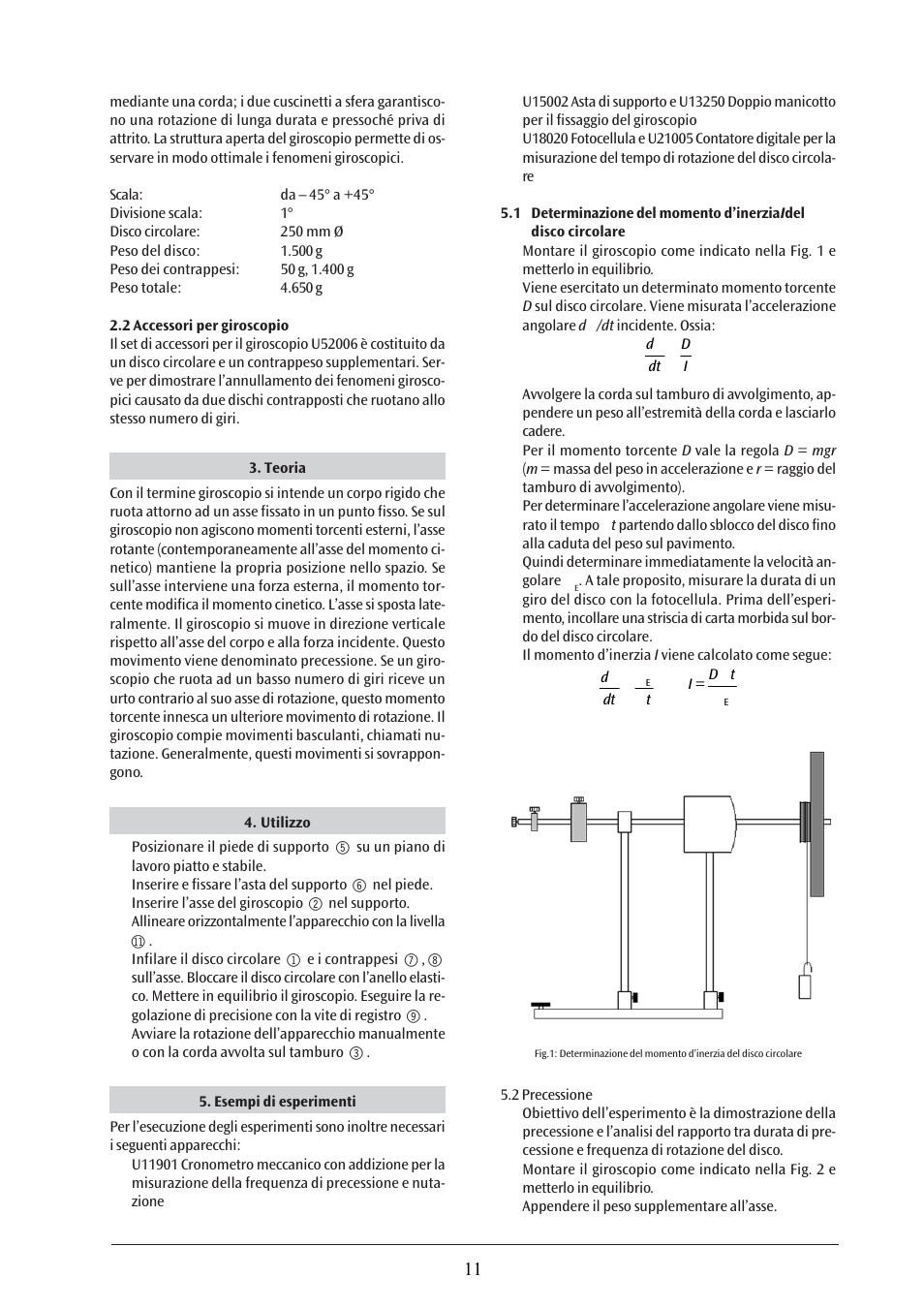 3B Scientific Gyroscope User Manual | Page 11 / 18