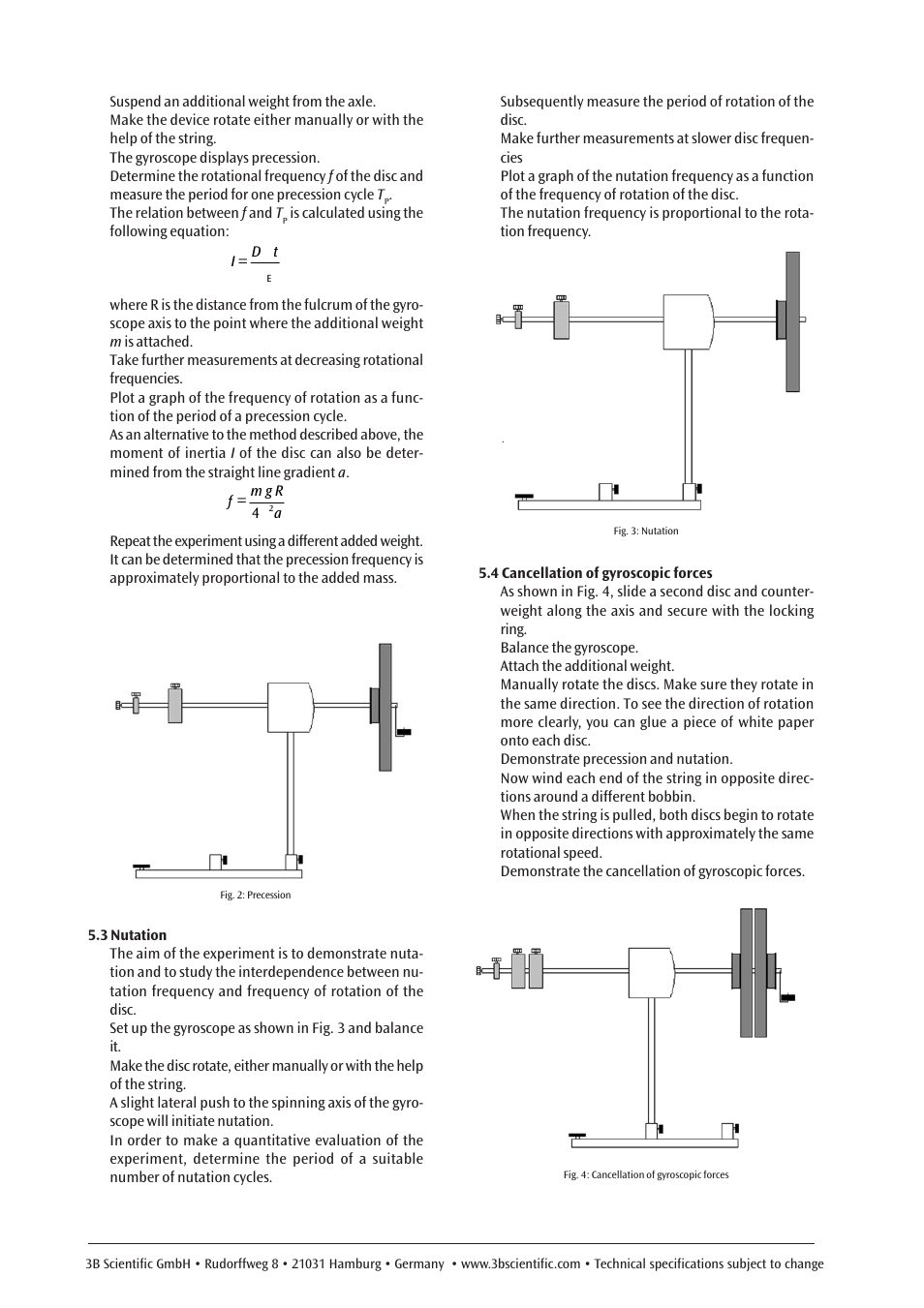 3B Scientific Gyroscope User Manual | Page 6 / 18
