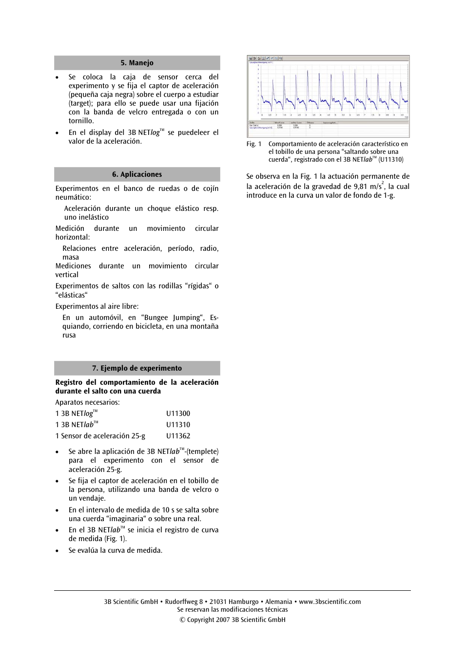 3B Scientific Acceleration Sensor, ±25g User Manual | Page 10 / 12