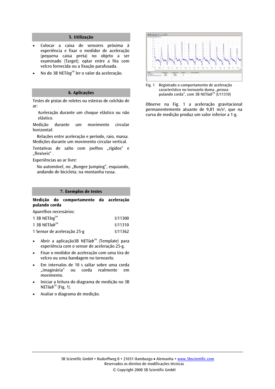 3B Scientific Acceleration Sensor, ±25g User Manual | Page 12 / 12