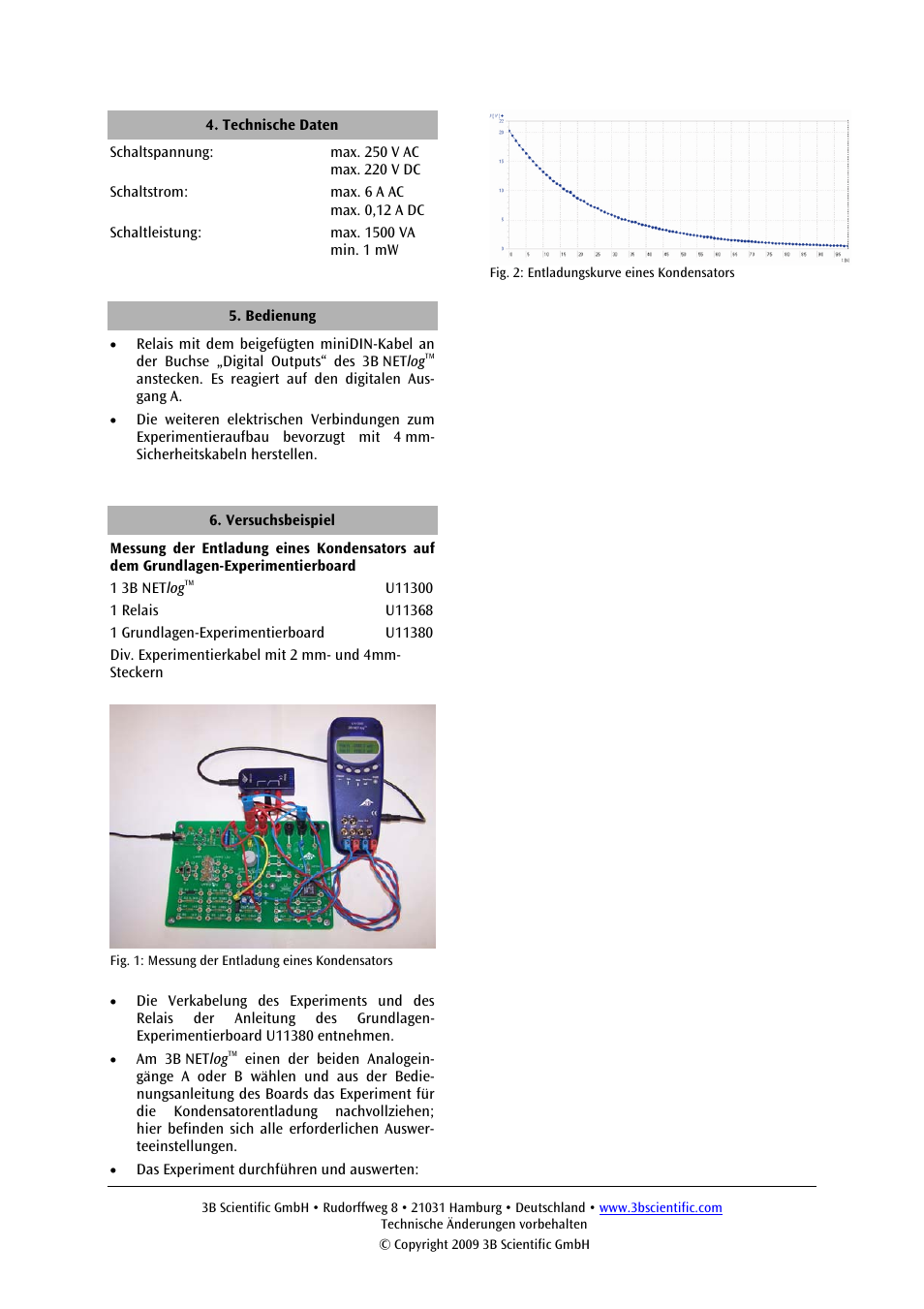 3B Scientific Relay User Manual | Page 2 / 12