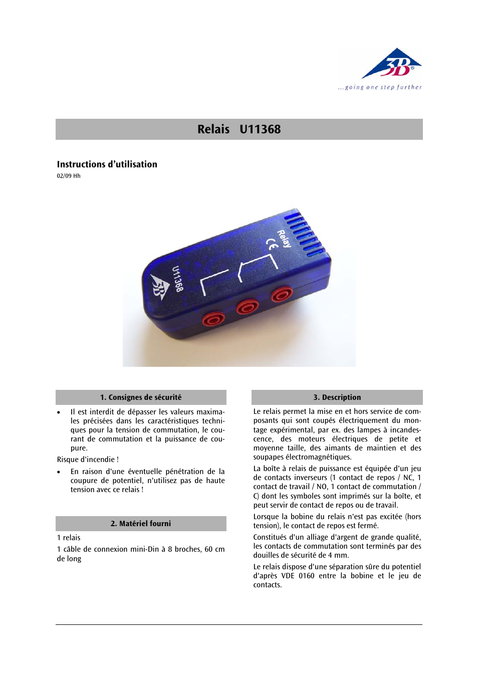 3b scientific, Physics | 3B Scientific Relay User Manual | Page 5 / 12