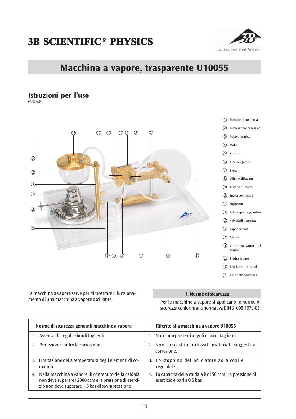 3b scientific, Istruzioni per l’uso | 3B Scientific Steam Engine G User Manual | Page 10 / 21