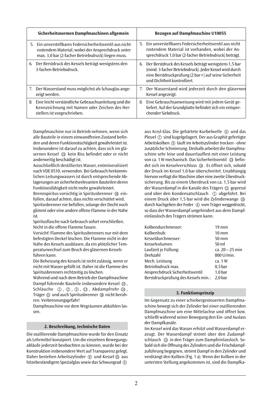 3B Scientific Steam Engine G User Manual | Page 2 / 21