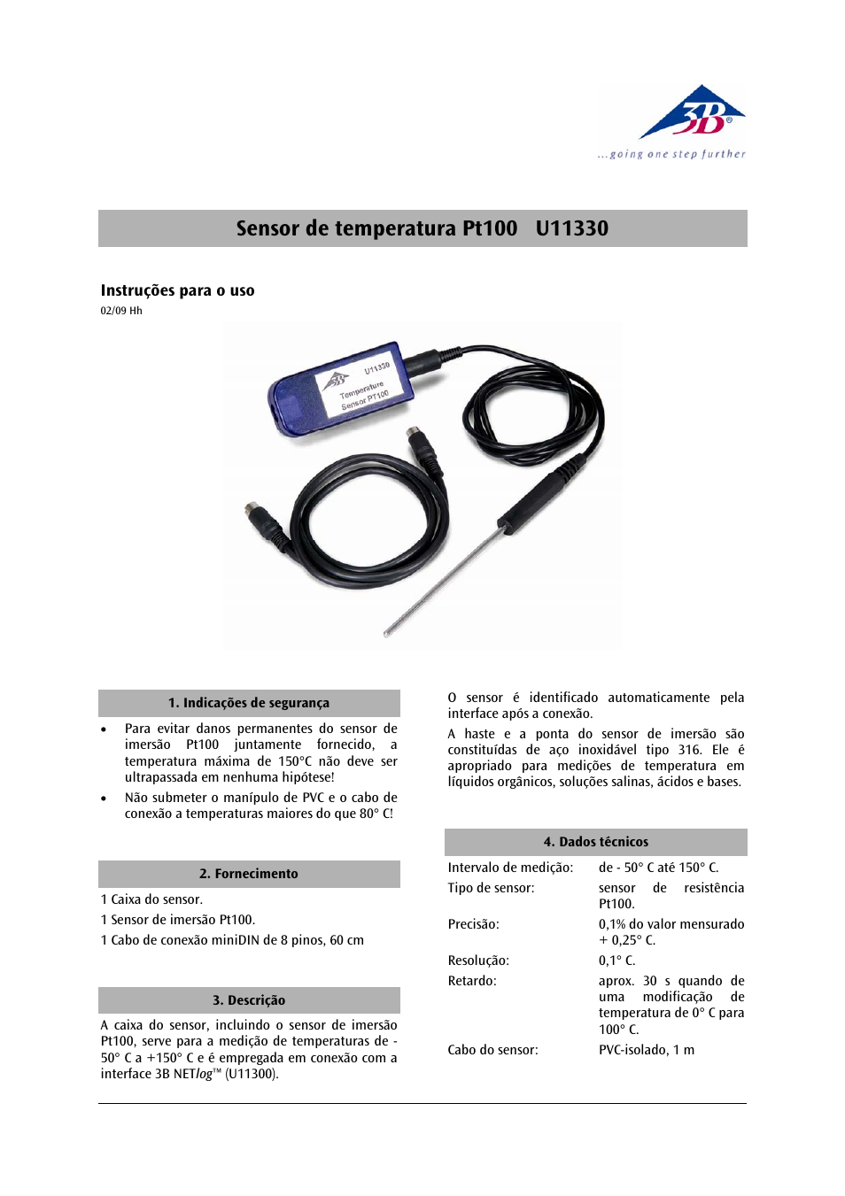 3b scientific, Physics | 3B Scientific Temperature Sensor, Pt100 User Manual | Page 11 / 12