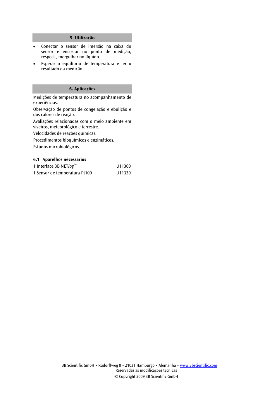 3B Scientific Temperature Sensor, Pt100 User Manual | Page 12 / 12