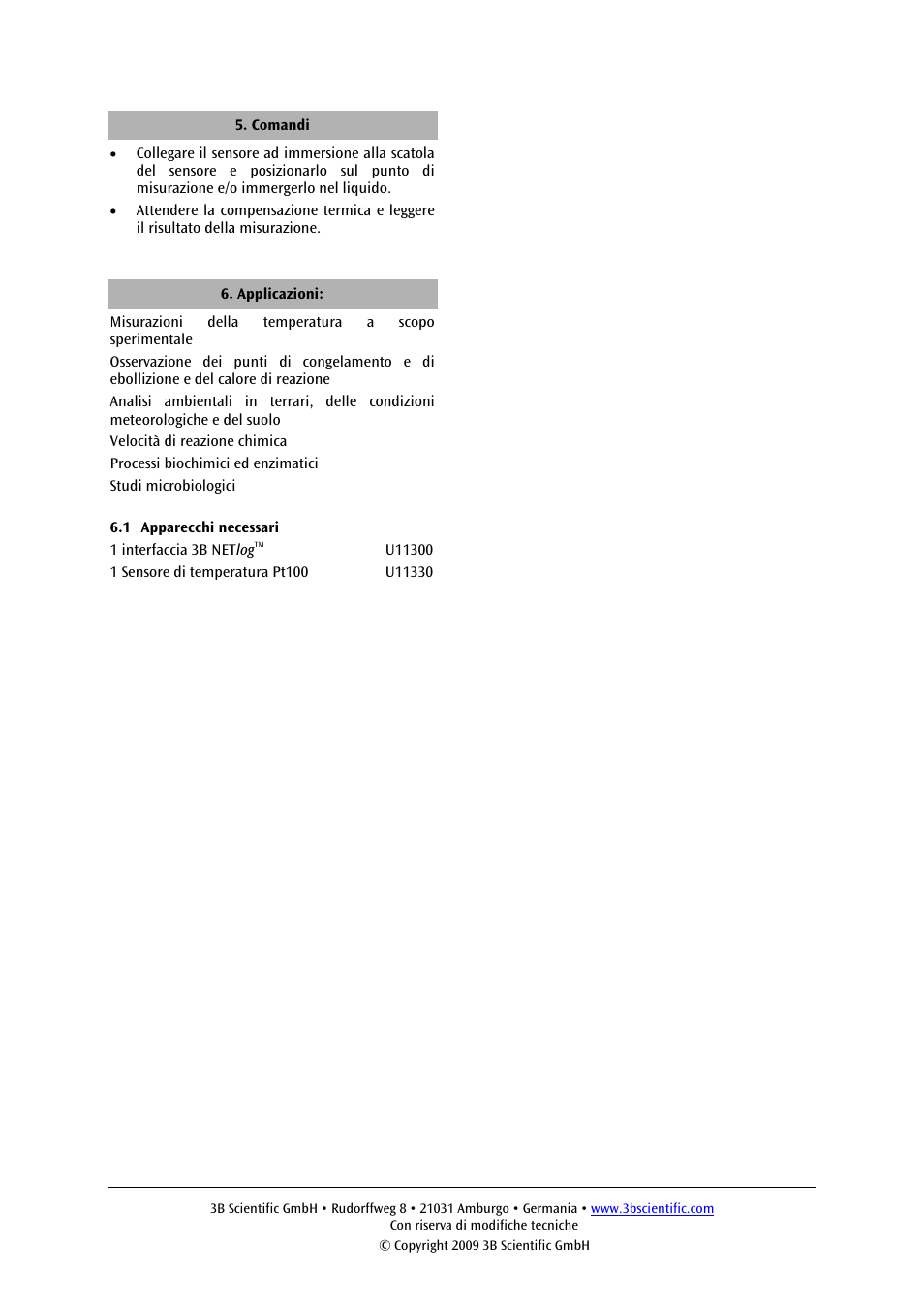 3B Scientific Temperature Sensor, Pt100 User Manual | Page 8 / 12