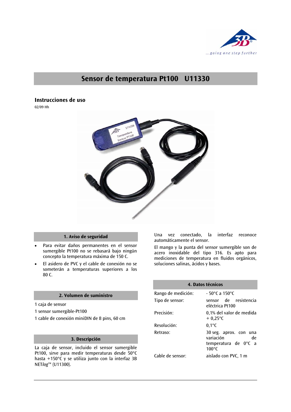 3b scientific, Physics | 3B Scientific Temperature Sensor, Pt100 User Manual | Page 9 / 12