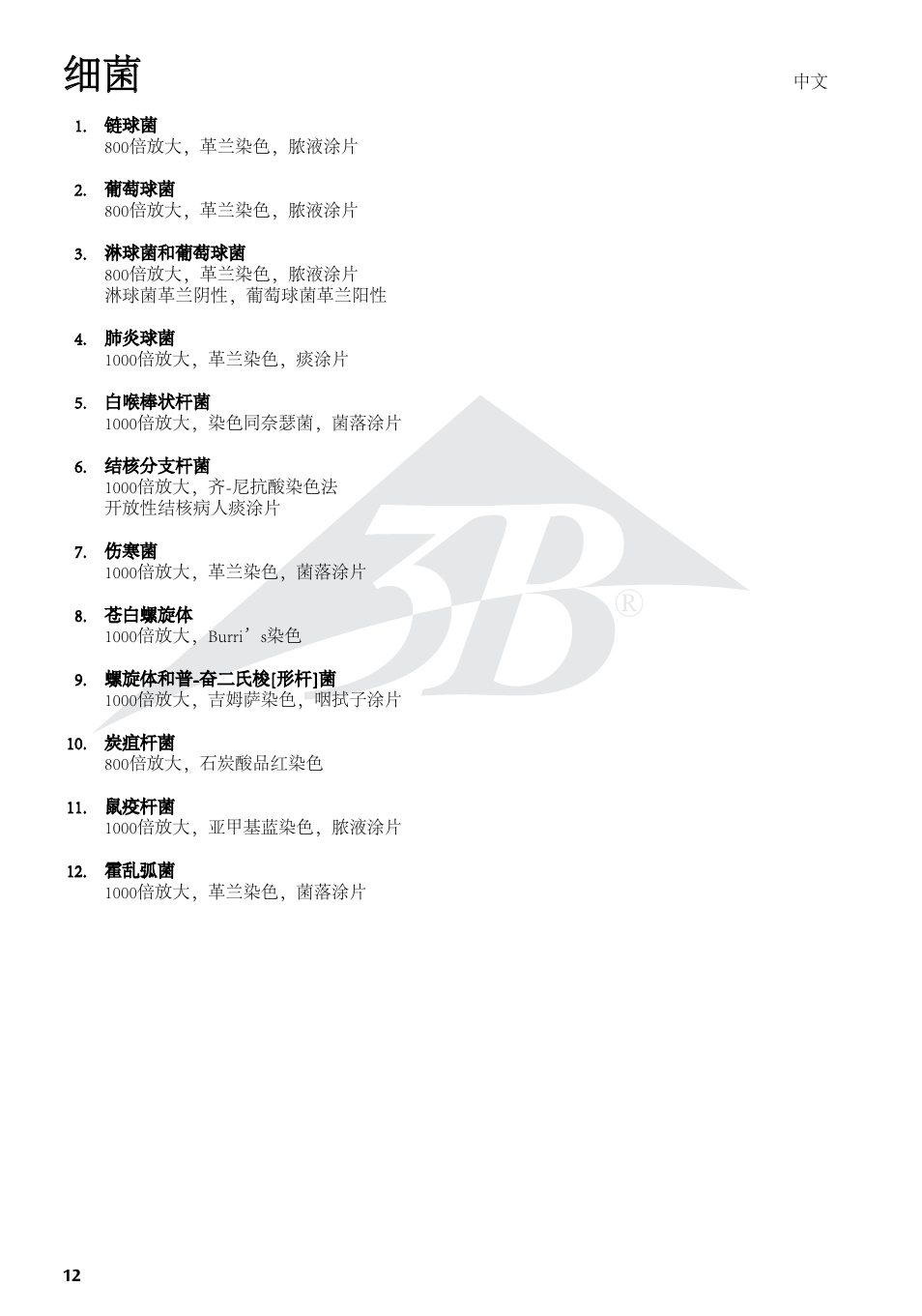 3B Scientific Bacteria Chart User Manual | Page 12 / 16