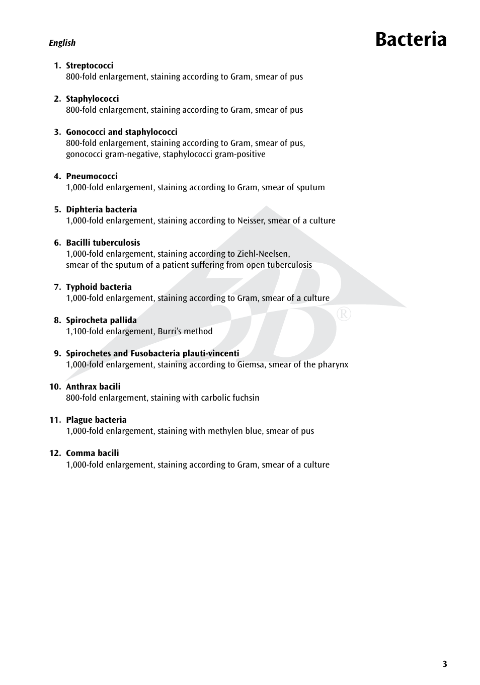 Bacteria | 3B Scientific Bacteria Chart User Manual | Page 3 / 16