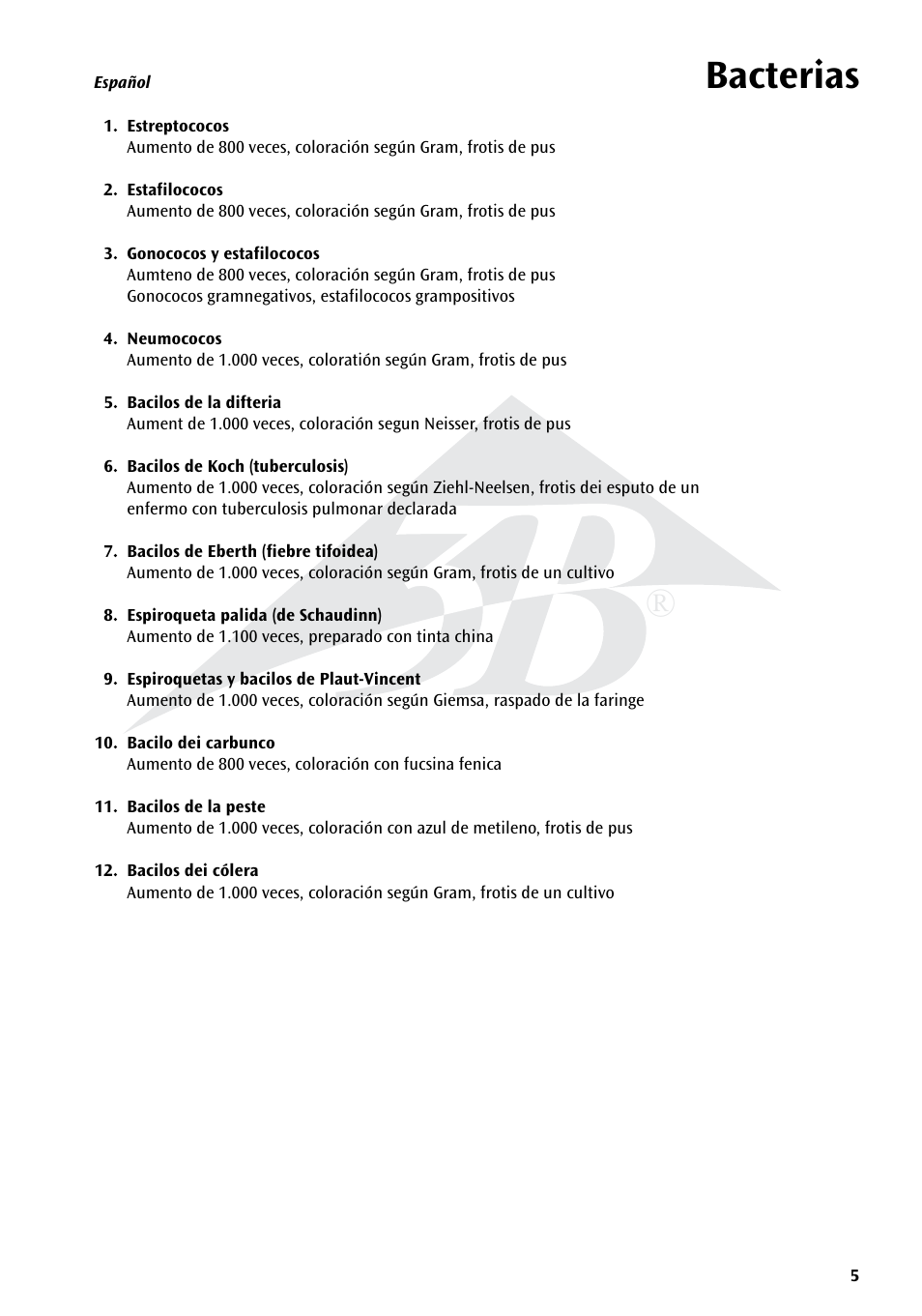 Bacterias | 3B Scientific Bacteria Chart User Manual | Page 5 / 16