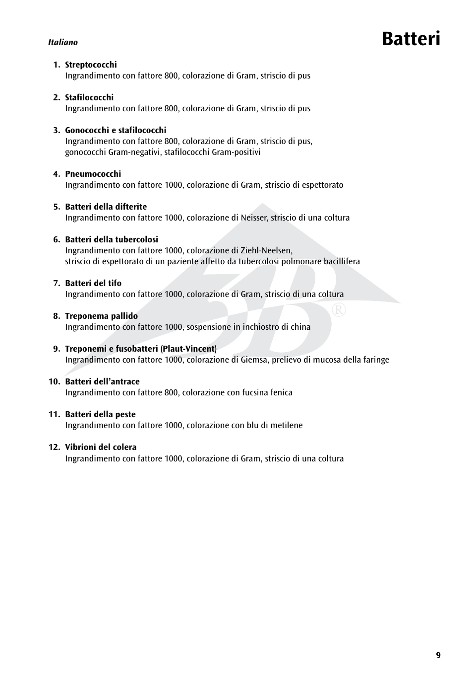 Batteri | 3B Scientific Bacteria Chart User Manual | Page 9 / 16