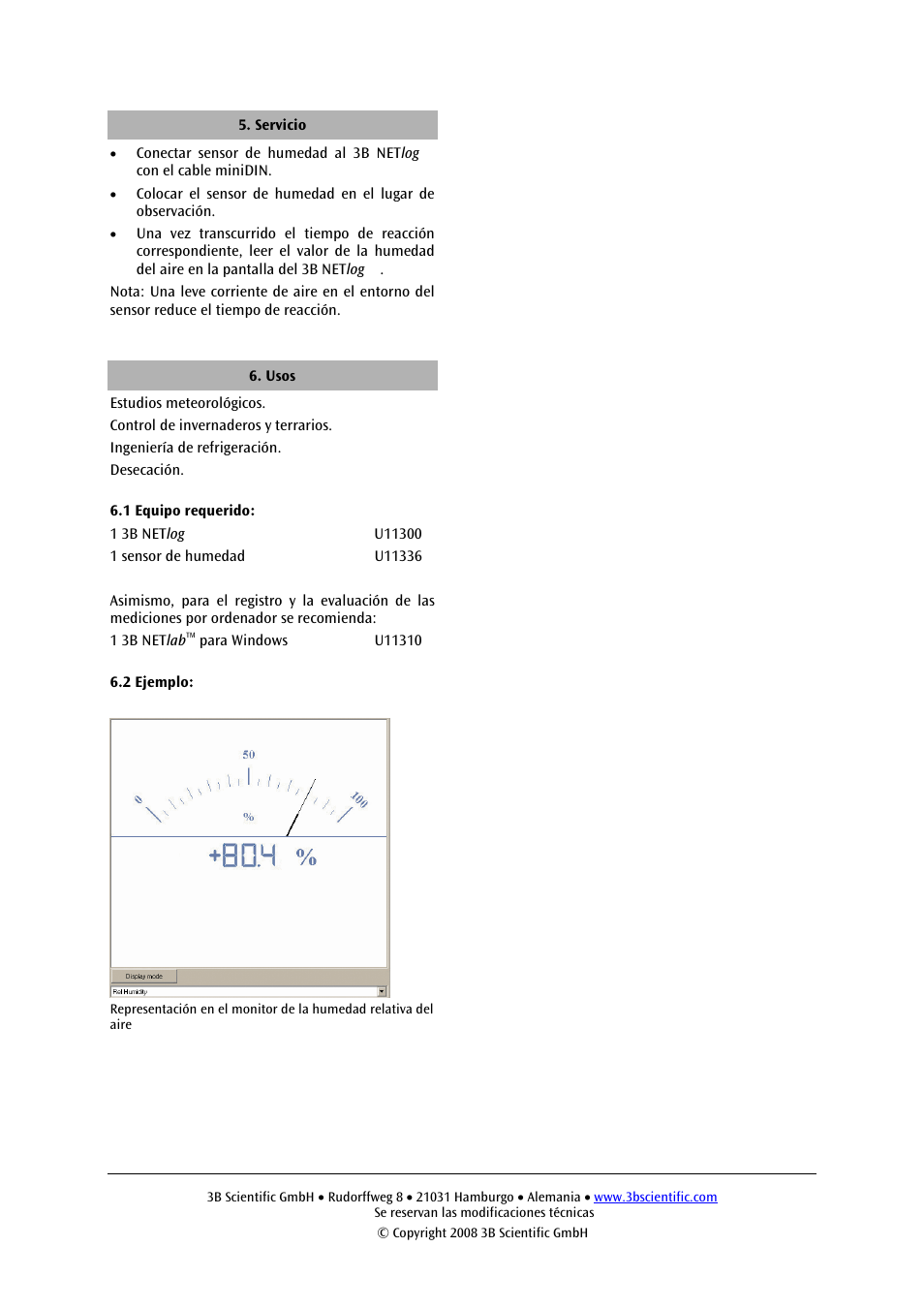 3B Scientific Humidity Sensor User Manual | Page 10 / 12