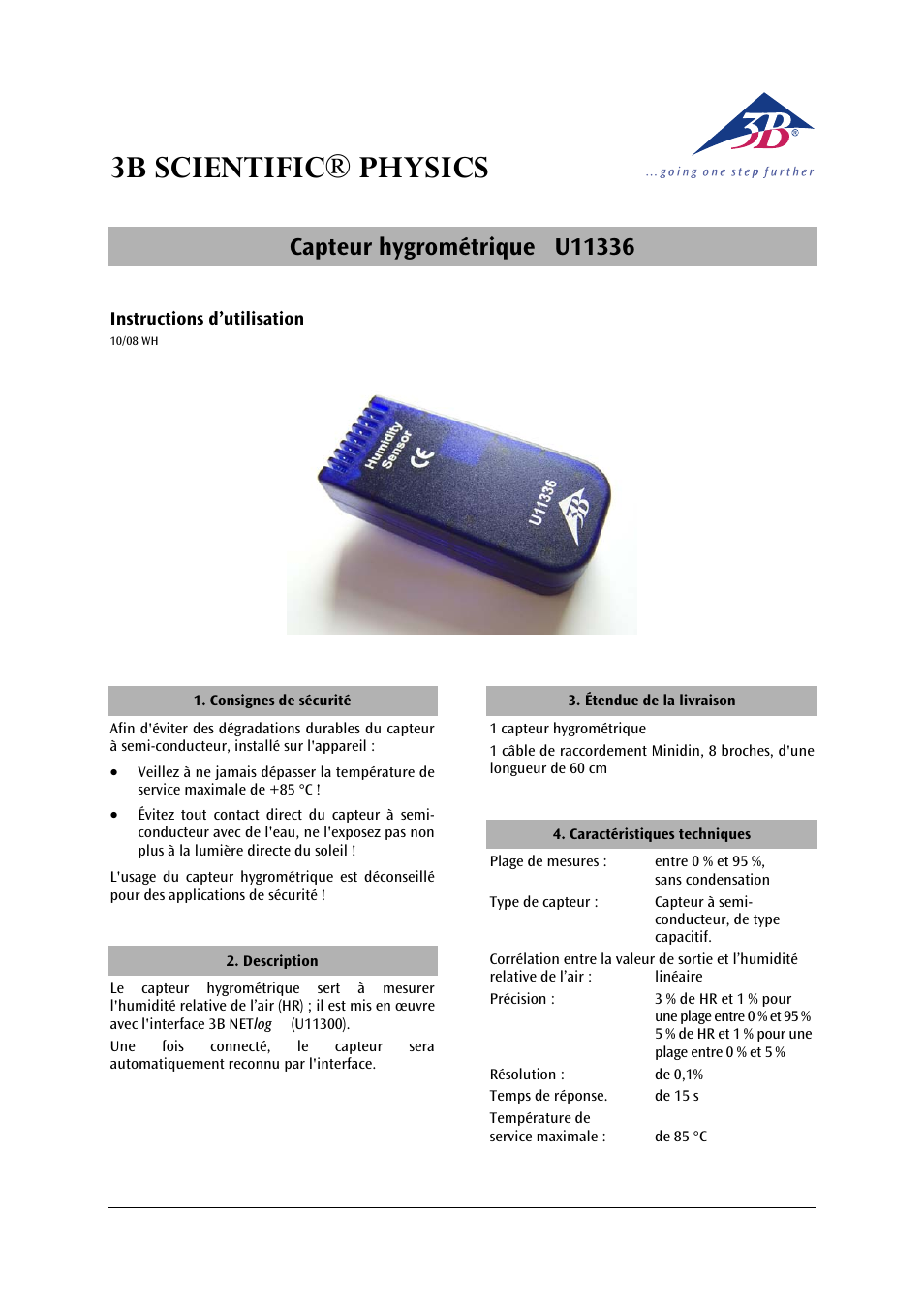 3b scientific® physics | 3B Scientific Humidity Sensor User Manual | Page 5 / 12