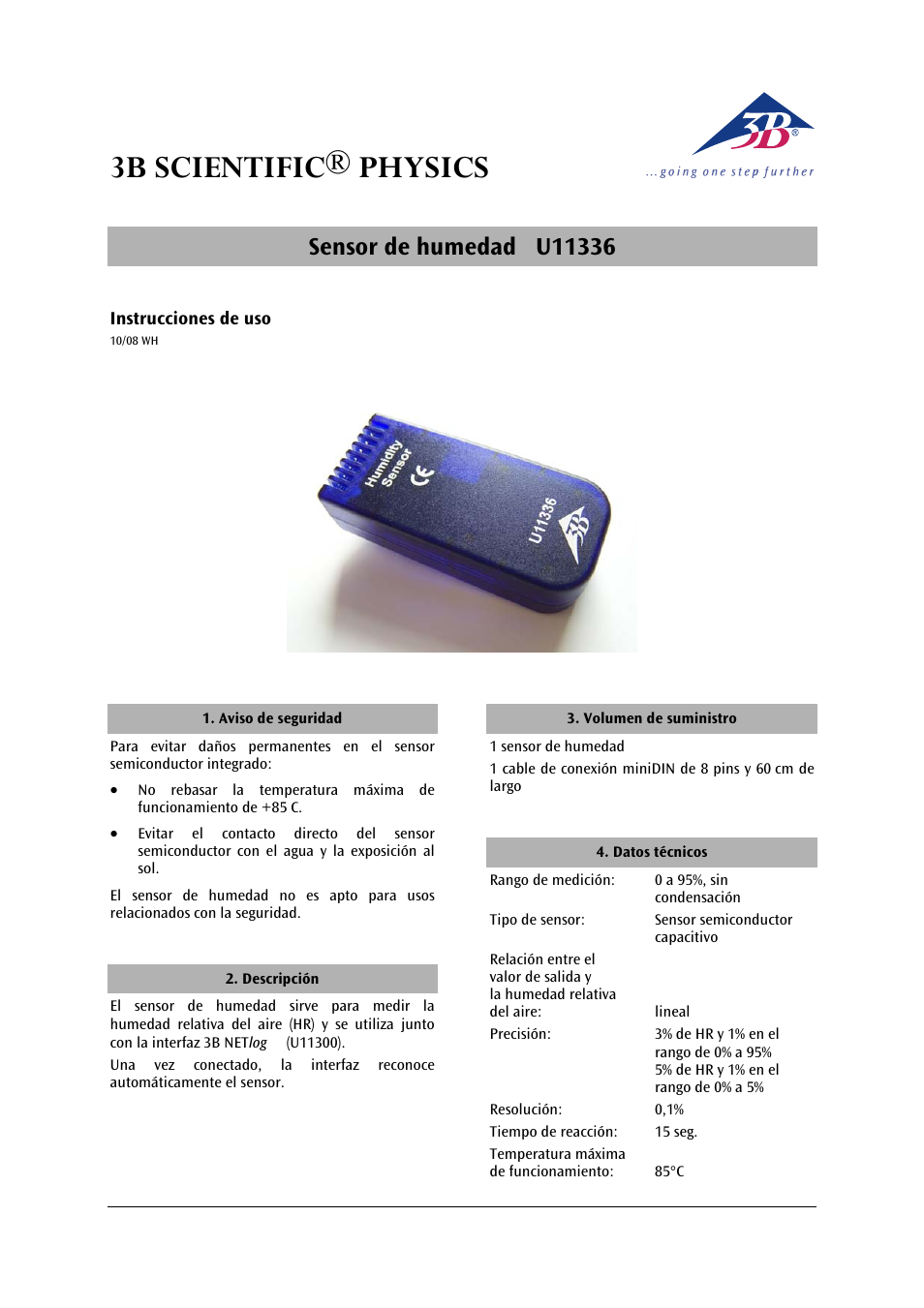 3b scientific® physics | 3B Scientific Humidity Sensor User Manual | Page 9 / 12