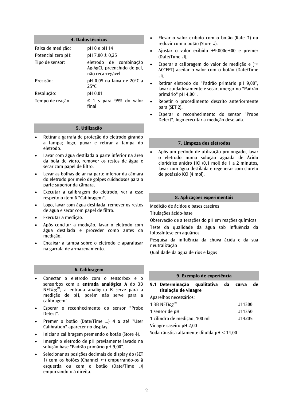 3B Scientific pH Sensor User Manual | Page 17 / 18
