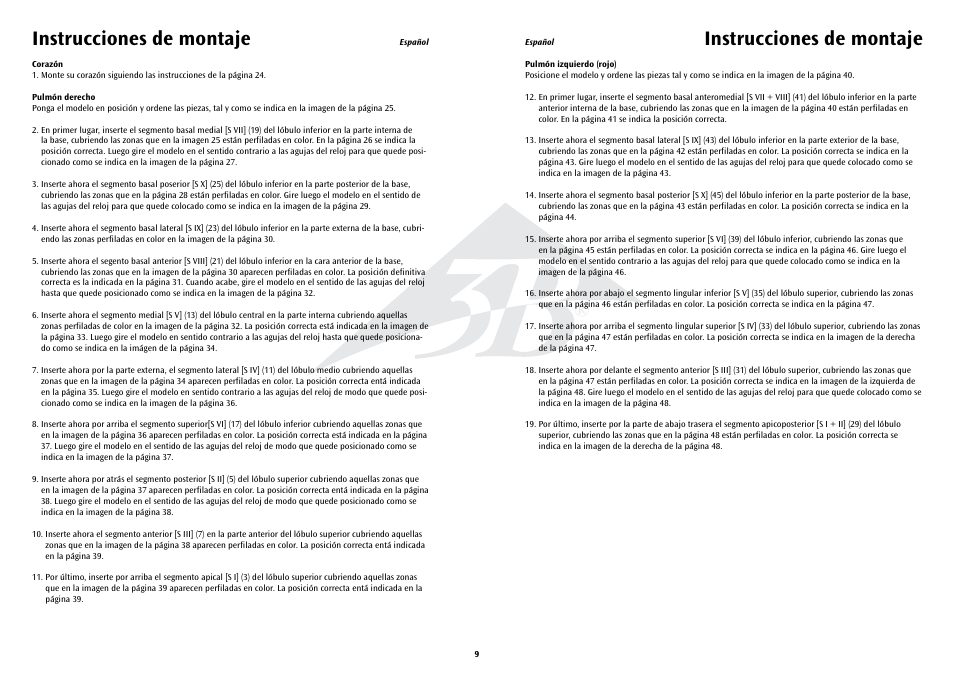 Instrucciones de montaje | 3B Scientific Segmented Lung User Manual | Page 9 / 52